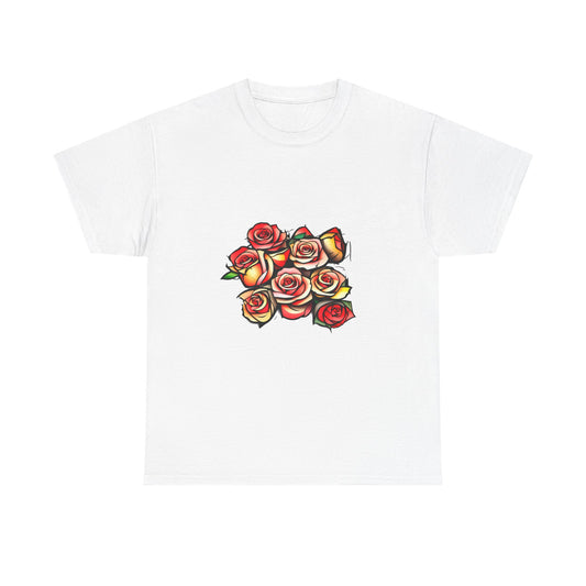Rose Bouquet T-Shirt, Floral Design Shirt, Flower Tee, Blooming Roses Apparel, Garden TShirt, Botanical Print, Gift for Her